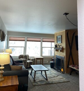 Fernseher, Kamin, Bücher