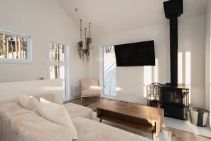 Televisión y chimenea 