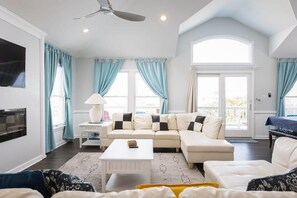 TV, fireplace, DVD player, offices