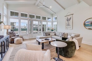 Smart TV, DVD player, books, video library