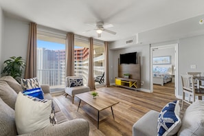 Condo, Multiple Beds, Hot Tub, Ocean View (Shores of Panama 1917) | Living area | 42-inch flat-screen TV with digital channels, TV