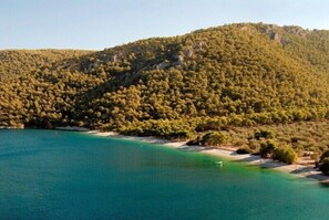 På stranden og strandhåndklær