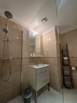 Standard Room | Bilik Mandi | Kelengkapan dandanan diri percuma, pengering rambut, tuala disediakan 