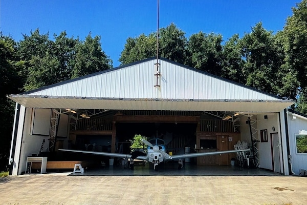 What The Hangar looked like when used as an actual hangar. Now a living space!