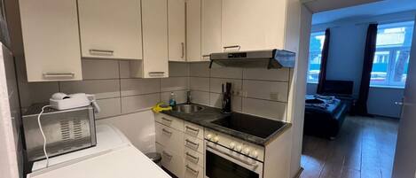 Microwave, oven, stovetop, toaster