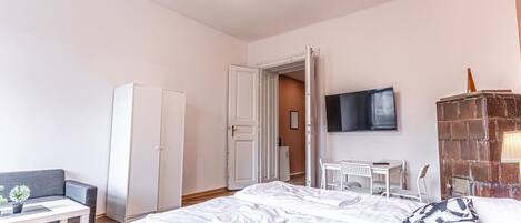 1 غرفة نوم وواي فاي وملاءات أسرّة