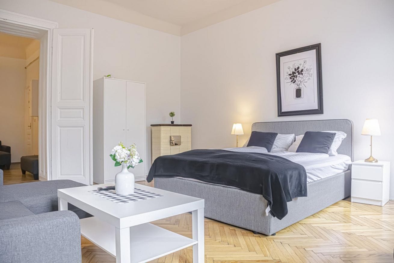1 slaapkamer, een strijkplank/strijkijzer, wifi, beddengoed