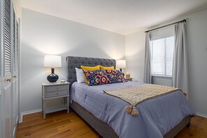 2 bedrooms, iron/ironing board, travel crib, WiFi