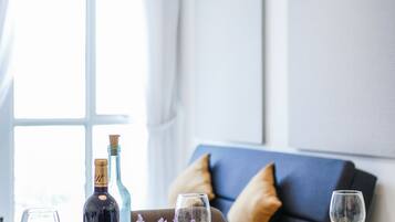 Comfort Apartment | Living area | 42-inch LED TV with satellite channels, video-game console