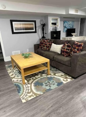 Smart TV, DVD player, books, video library