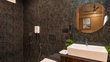 Deluxe Double Room | Bathroom | Hair dryer, slippers