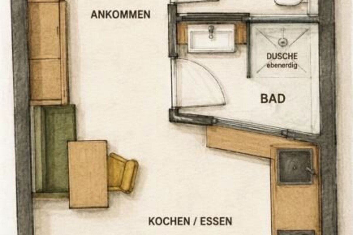 Appartement Confort, cuisine | Vue de la chambre