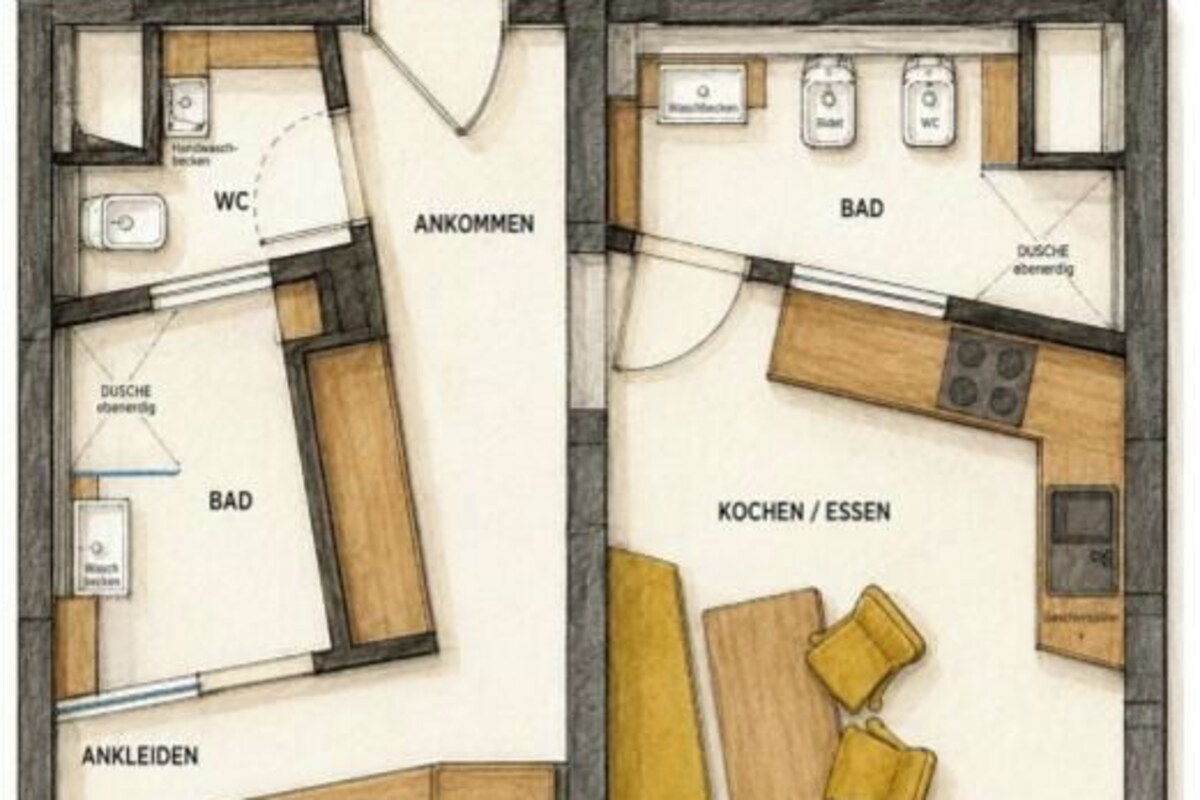 Appartement Confort, 1 chambre, cuisine