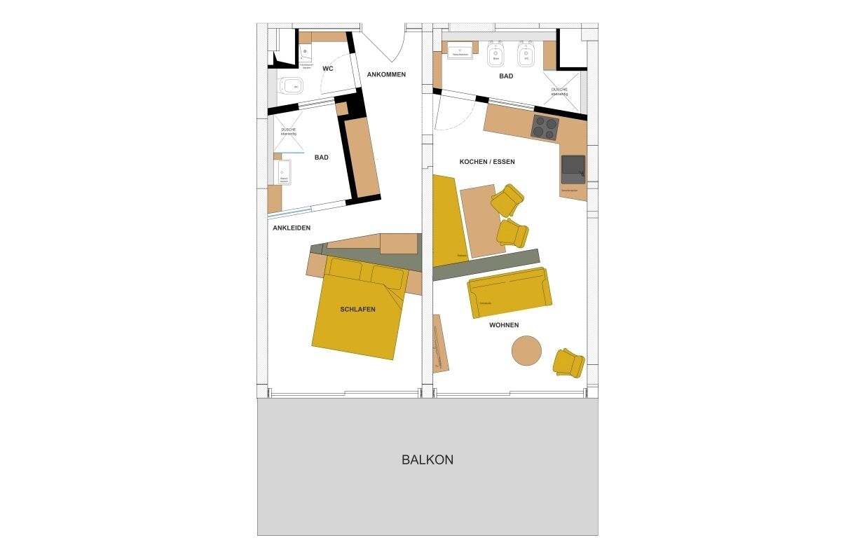 Comfort Apartment, 1 Bedroom, Kitchen | 1 bedroom, hypo-allergenic bedding, in-room safe, blackout curtains