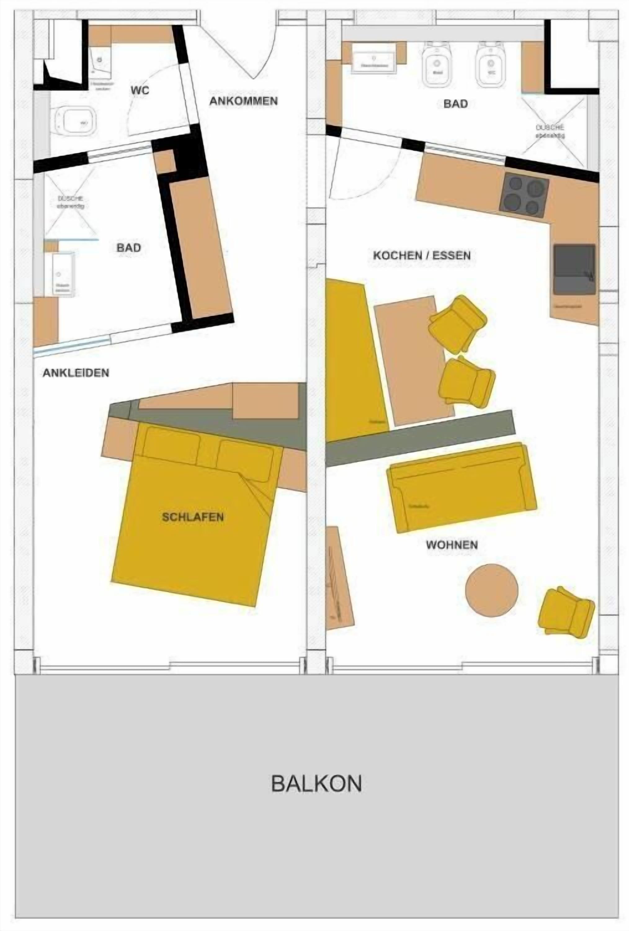 Comfort Apartment, 1 Bedroom, Kitchen | 1 bedroom, hypo-allergenic bedding, in-room safe, blackout curtains