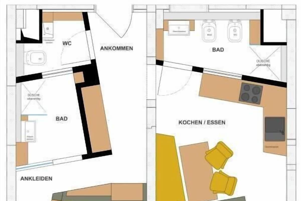 Apartamento Confort, 1 habitación, cocina | 1 dormitorio, ropa de cama hipoalergénica, caja fuerte y cortinas opacas