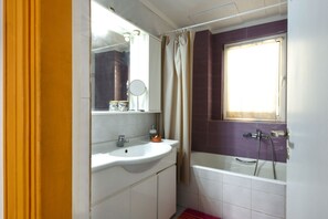 Eco-friendly toiletries, hair dryer, towels, soap