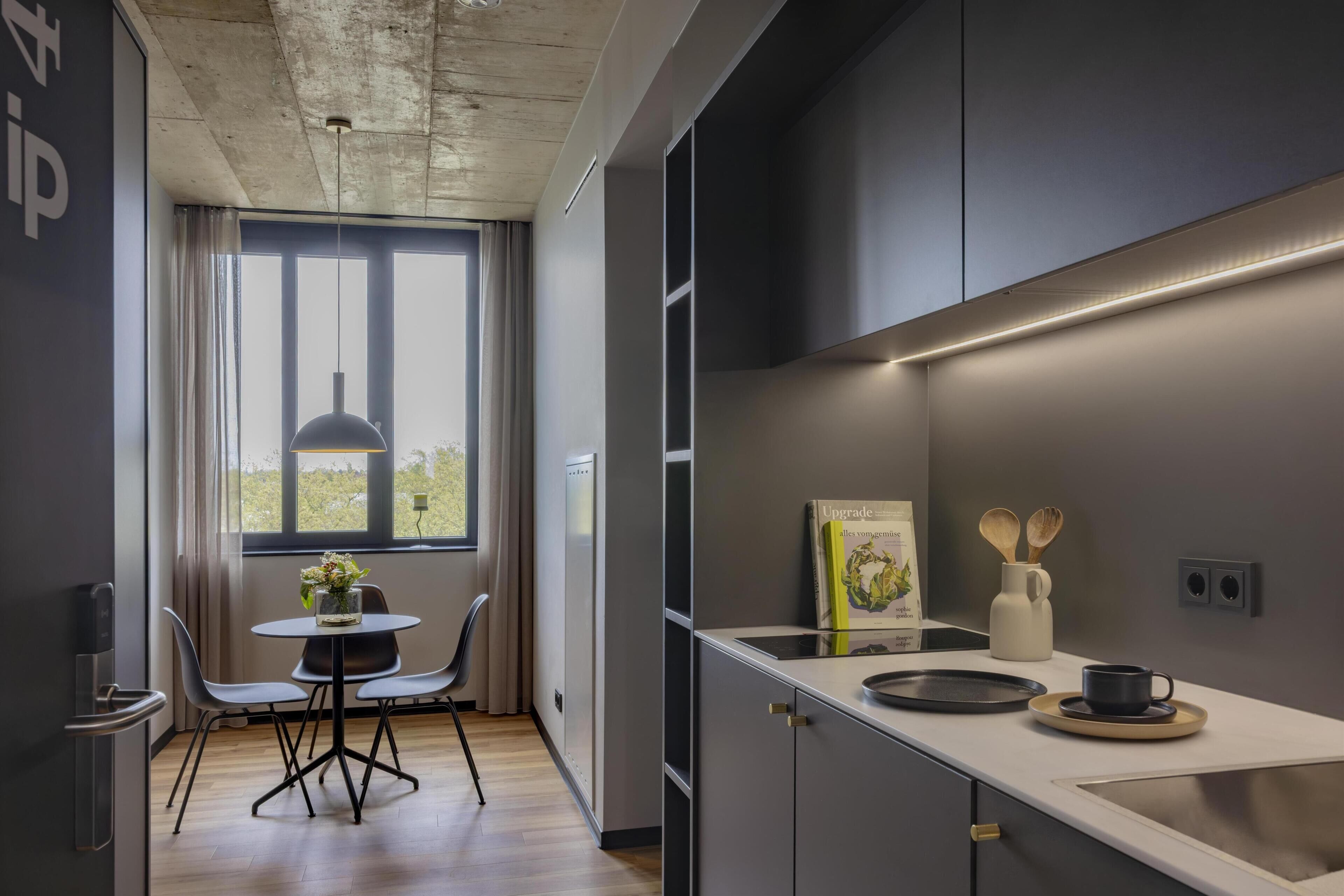 Luxury Apartment, 1 Queen Bed, Kitchen (Full Kitchen) | Private kitchenette | Microwave, stovetop, dishwasher, electric kettle