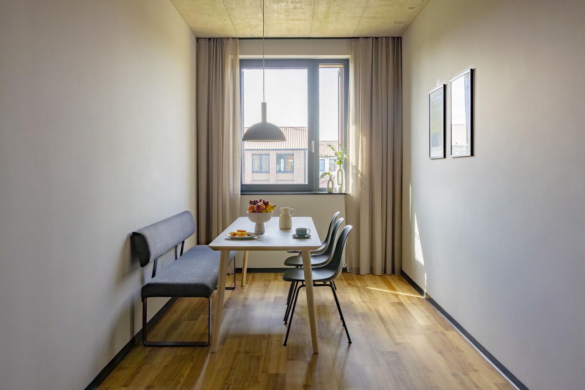 Standard Apartment, 1 Queen Bed, Kitchen (with Sofabed, Full Kitchen) | Hypo-allergenic bedding available, in-room safe, desk, laptop workspace
