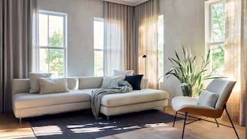 The Parlor Suite | Área de sala de estar | Smart TV, Netflix, piso con calefacción y servicios de streaming