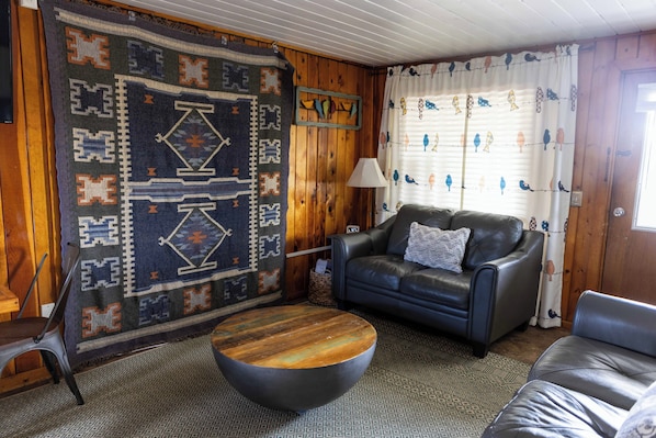 Smart TV, chimenea y libros