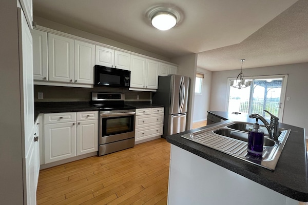 We have fridge, microwave, dishwasher, stove in the kitchen