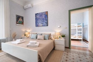 Desk, laptop workspace, free WiFi, bed sheets