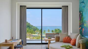 Habitación familiar, 1 cama King size, para no fumadores | Vista a la playa o el mar