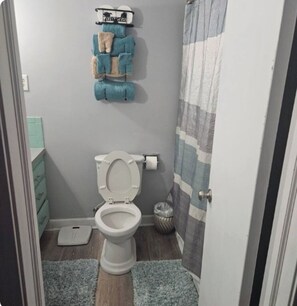 Towels, soap, toilet paper