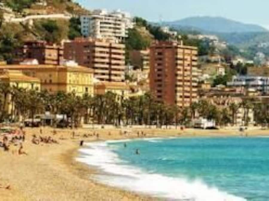 On the beach, beach umbrellas