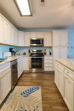Fridge, microwave, oven, stovetop - Luxury Oceanview Condo, Steps to the Beach (Salter Path)