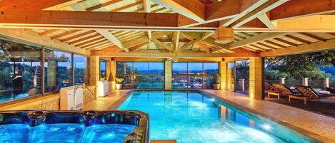 Indoor pool, a heated pool