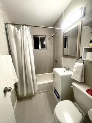 Asciugacapelli, asciugamani, sapone, shampoo