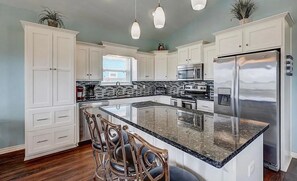 Fridge, microwave, oven, stovetop - Just Beachin' it - Ocean View Home 3 blocks from Beach (Bolivar Peninsula)