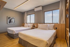 Apartment, 2 Queen Beds, City View | 1 bedroom, Egyptian cotton sheets, premium bedding, pillow-top beds - You Stay at Vila Olimpia - The World (São Paulo)