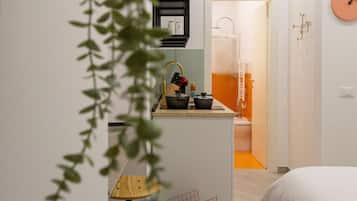 City Room | Egyptian cotton sheets, premium bedding, desk, laptop workspace