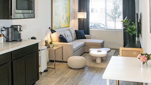 Living area - Private Entrance | 1-Bed Guesthouse | Tesla Rental | Sofa Bed | Kitchenette| (Las Vegas)