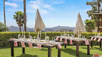 Outdoor banquet area