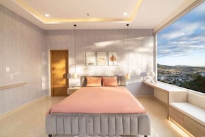 Habitació de luxe, 2 llits dobles, balcó | 2 dormitoris, roba de llit hipoal·lergògena i escriptori