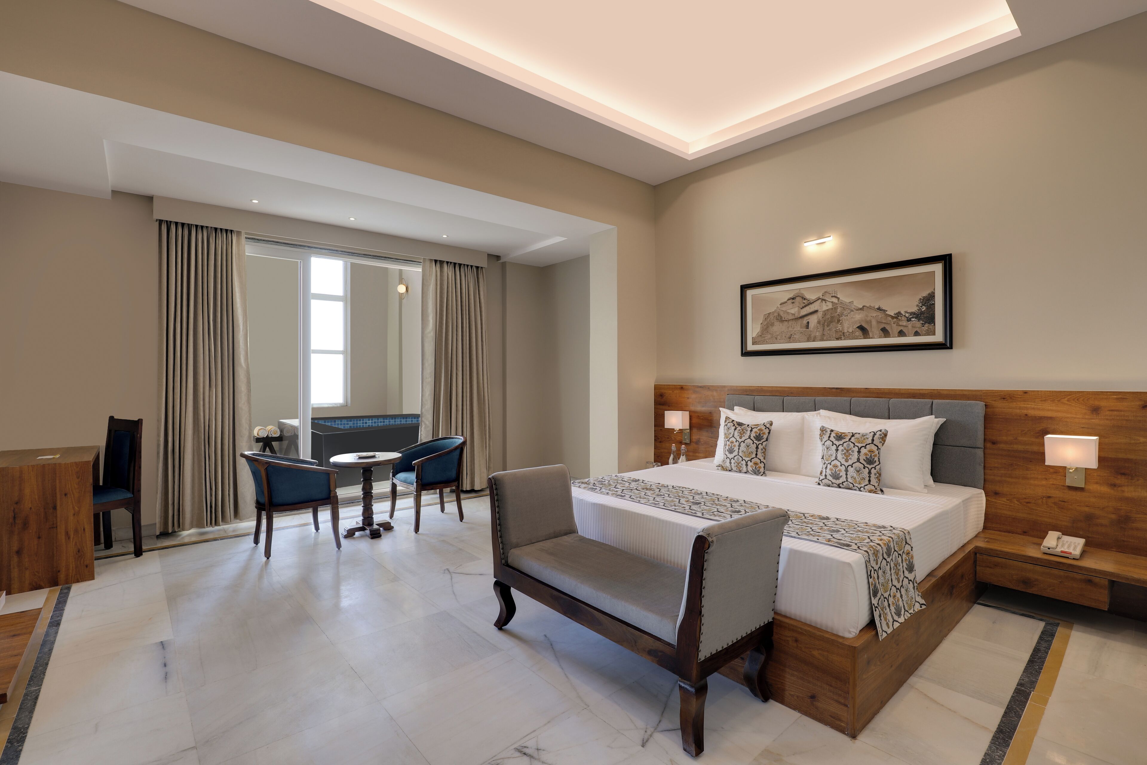 Monolocale, piscina privata | Una scrivania, ferro/asse da stiro, Wi-Fi gratuito, lenzuola