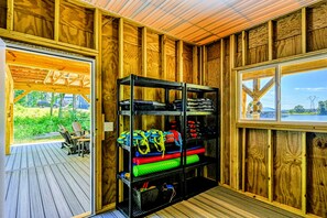 Life jackets for all to enjoy the lake! - Lakefront Lake Anna with Cove, Dock, Deck, Hot Tub (Mineral)