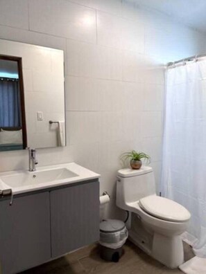 Dusche, Haartrockner, Handtücher