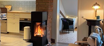 Spacious, cozy attic apartment with mountain views on 1.5 floors