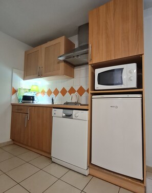 Fridge, microwave, stovetop, dishwasher