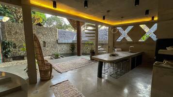 Two - Bedroom Villa with Garden View | Private kitchen | Fridge, oven, stovetop, electric kettle
