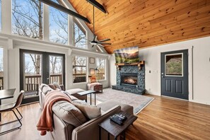TV, fireplace, video games