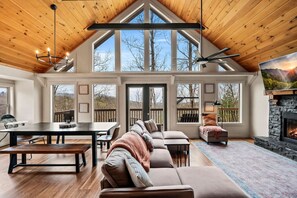 TV, fireplace, video games