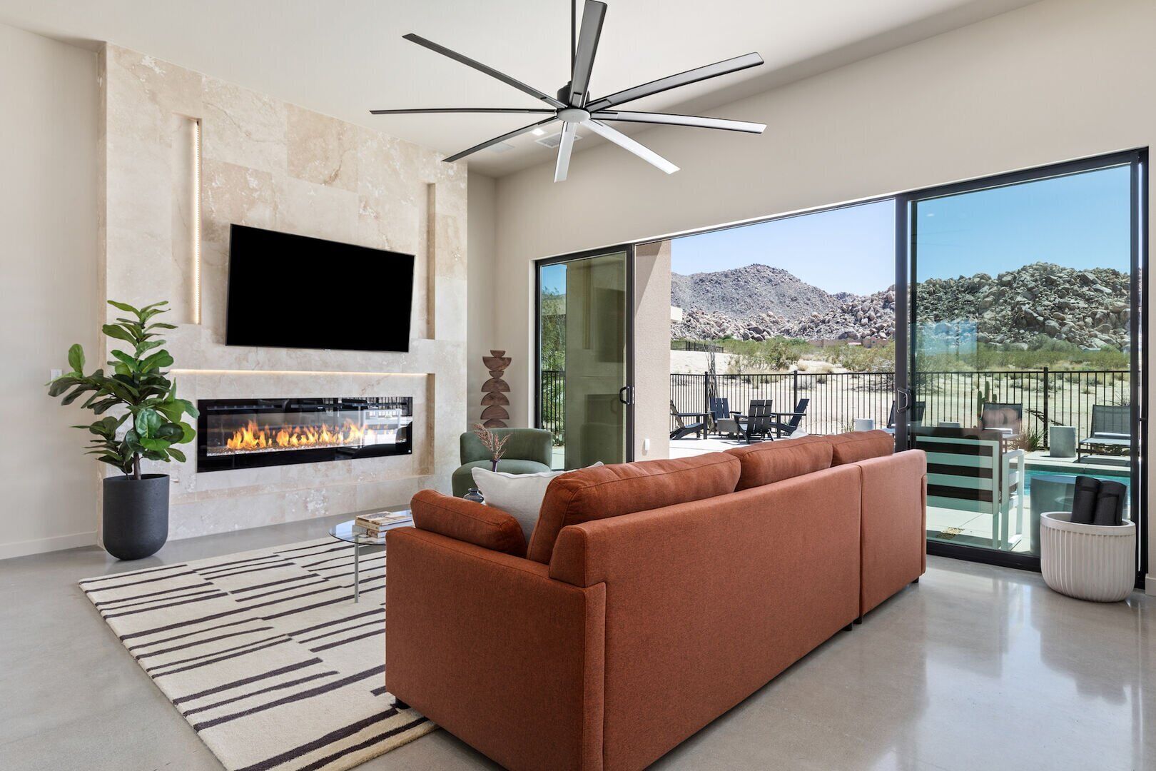 TV, fireplace, video games, table tennis