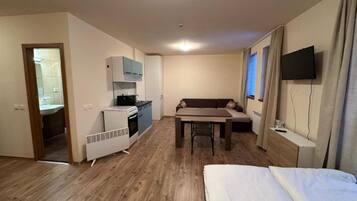 1 slaapkamer, een strijkplank/strijkijzer, wifi, beddengoed