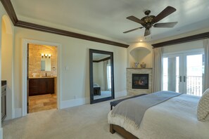 Primary Bedroom Suite w/ King Bed Oceanfront 3 Bedroom Vacation - 1362 Strand Way: 3  BR, 4  BA House in Oceano, Sleeps 8 (Oceano)